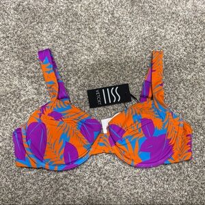 Vetchy Orange and Purple Bikini Top